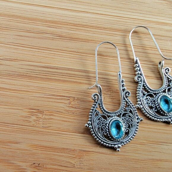 Boho Women's Silver and Blue Jewelry - Picture 2 of 4